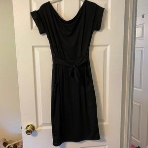 Black jersey knit dress, Size Medium